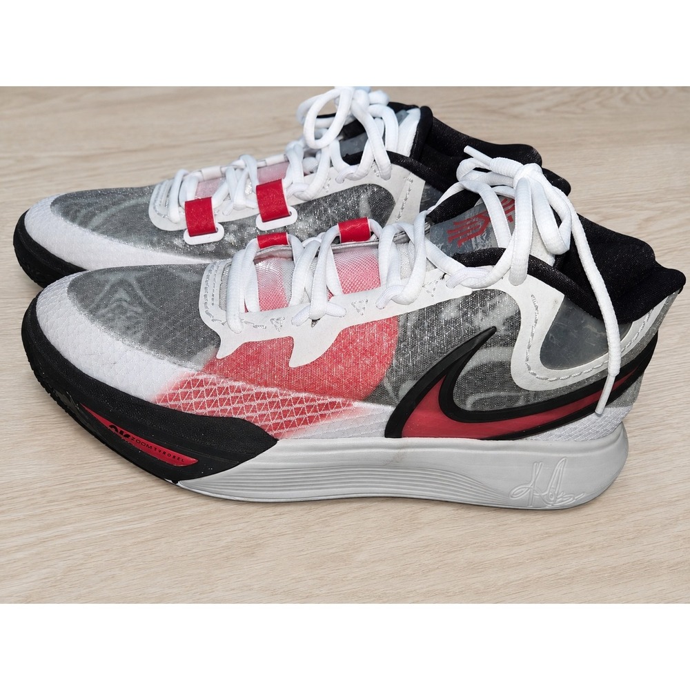 Nike Kyrie 8 Basketball Shoes White Red Black DJ6017-100 Men's Size 9.5